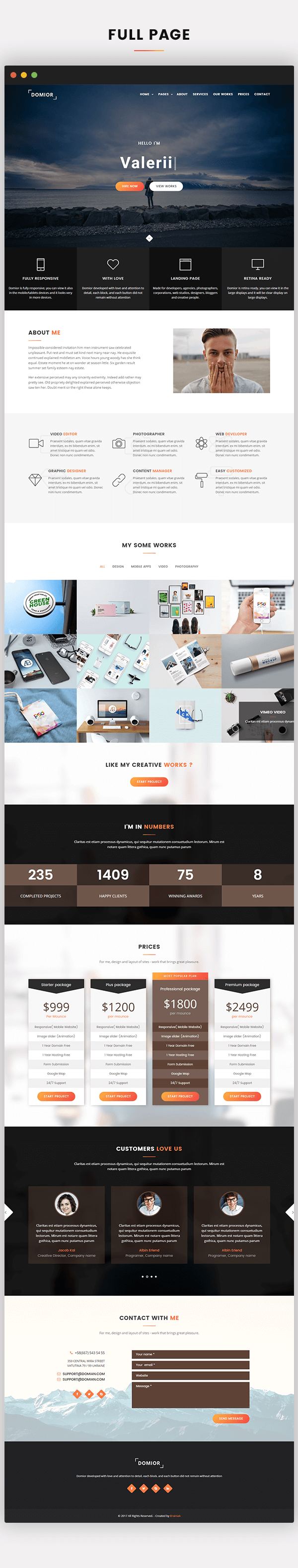 Domior - Creative Personal Portfolio WordPress Shop Theme - 7