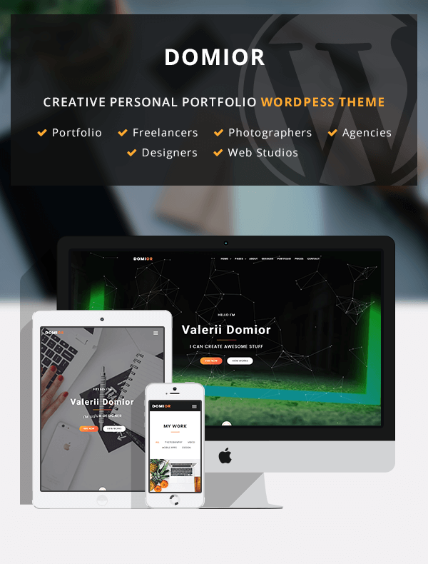 Domior - Creative Personal Portfolio WordPress Shop Theme - 2